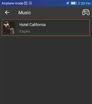 Synced music folder shown in the Enjox Remote app on Android (step 3)